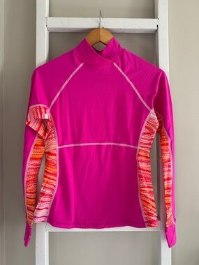 Athleta Swim Sunset Colors Rash Guard Top